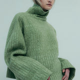 High-Neck Seamless Sweater