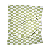 Green and Wheat Checkered pattern merino wool blanket. The Blanket is knitted in Melbourne by a skilled team of makers. The blankets use 2kgs of merino wool making them heavy and lush, unlike anything else.