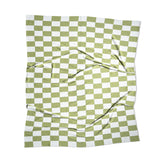 Green and Wheat Checkered pattern merino wool blanket. The Blanket is knitted in Melbourne by a skilled team of makers. The blankets use 2kgs of merino wool making them heavy and lush, unlike anything else. 