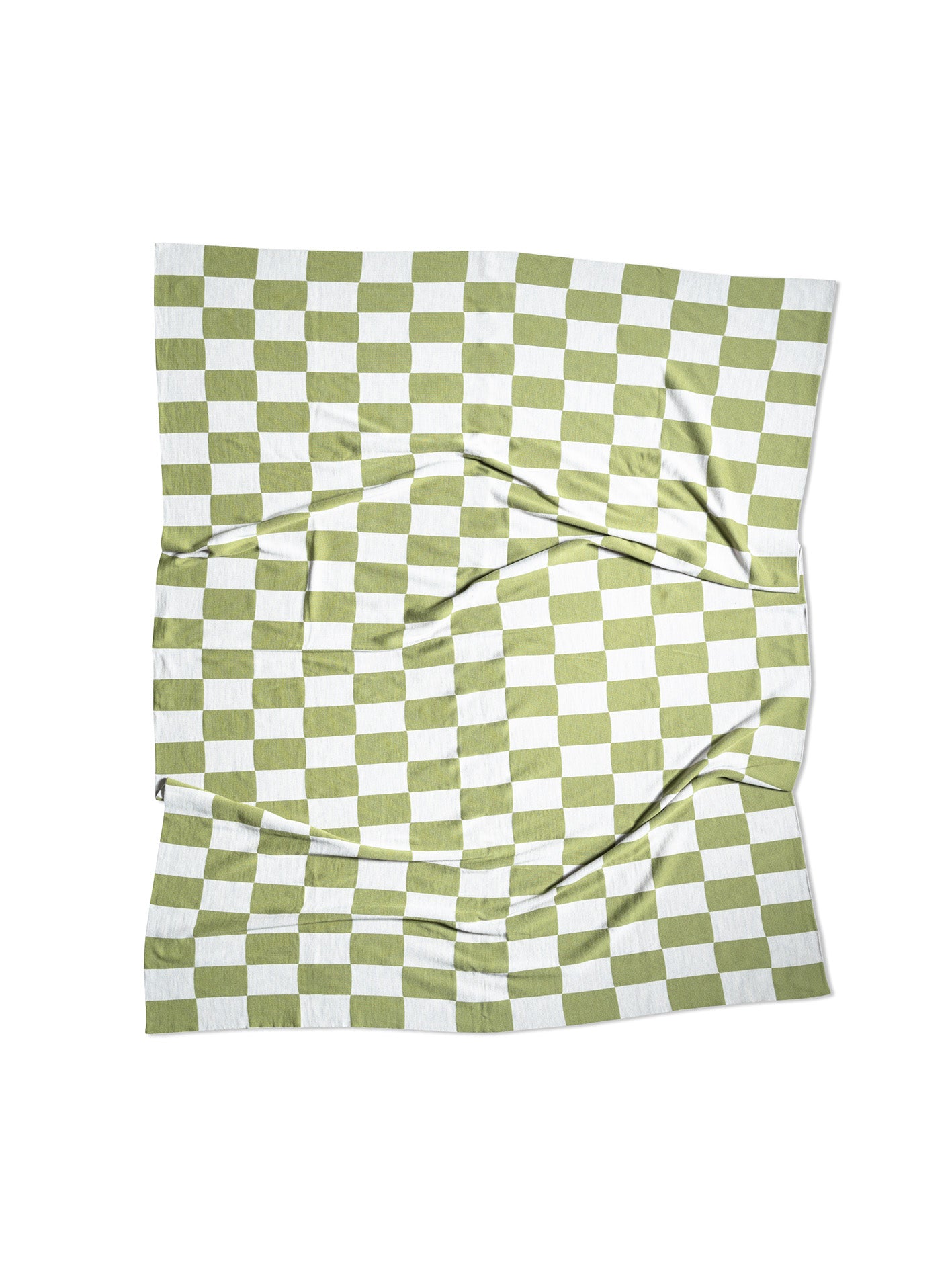 Green and Wheat Checkered pattern merino wool blanket. The Blanket is knitted in Melbourne by a skilled team of makers. The blankets use 2kgs of merino wool making them heavy and lush, unlike anything else. 