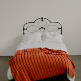 Life in Stripes Spicy Carrot Merino Wool Blanket - Available in bright orange and spicy brown - Baby, Queen, and King Sizes