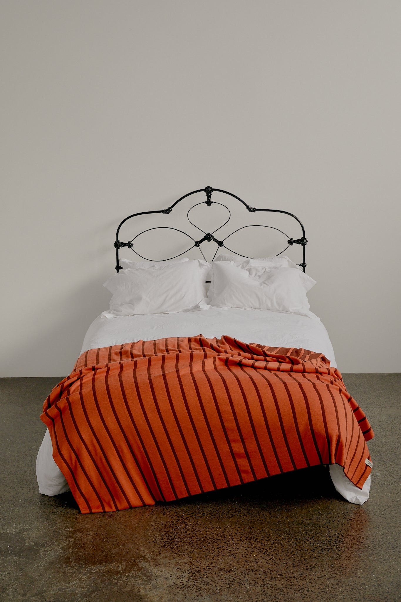 Life in Stripes Spicy Carrot Merino Wool Blanket - Available in bright orange and spicy brown - Baby, Queen, and King Sizes