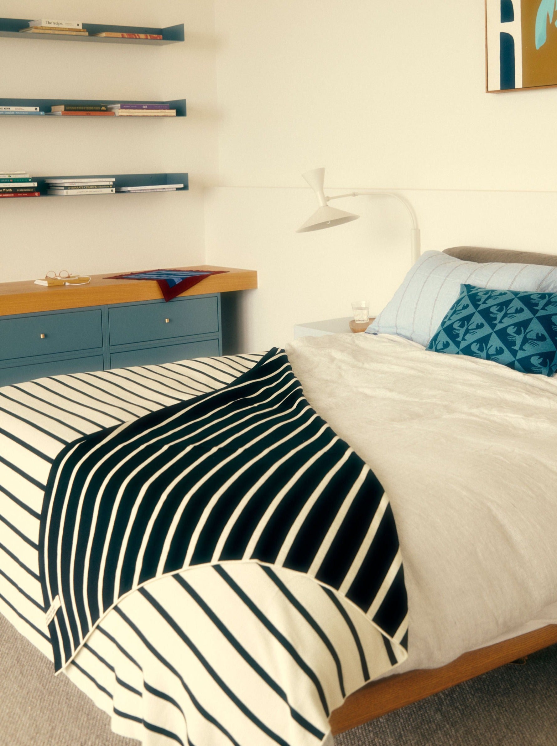 Black & White Life in Stripes Australian merino wool blanket, classic monochrome – Curio Practice