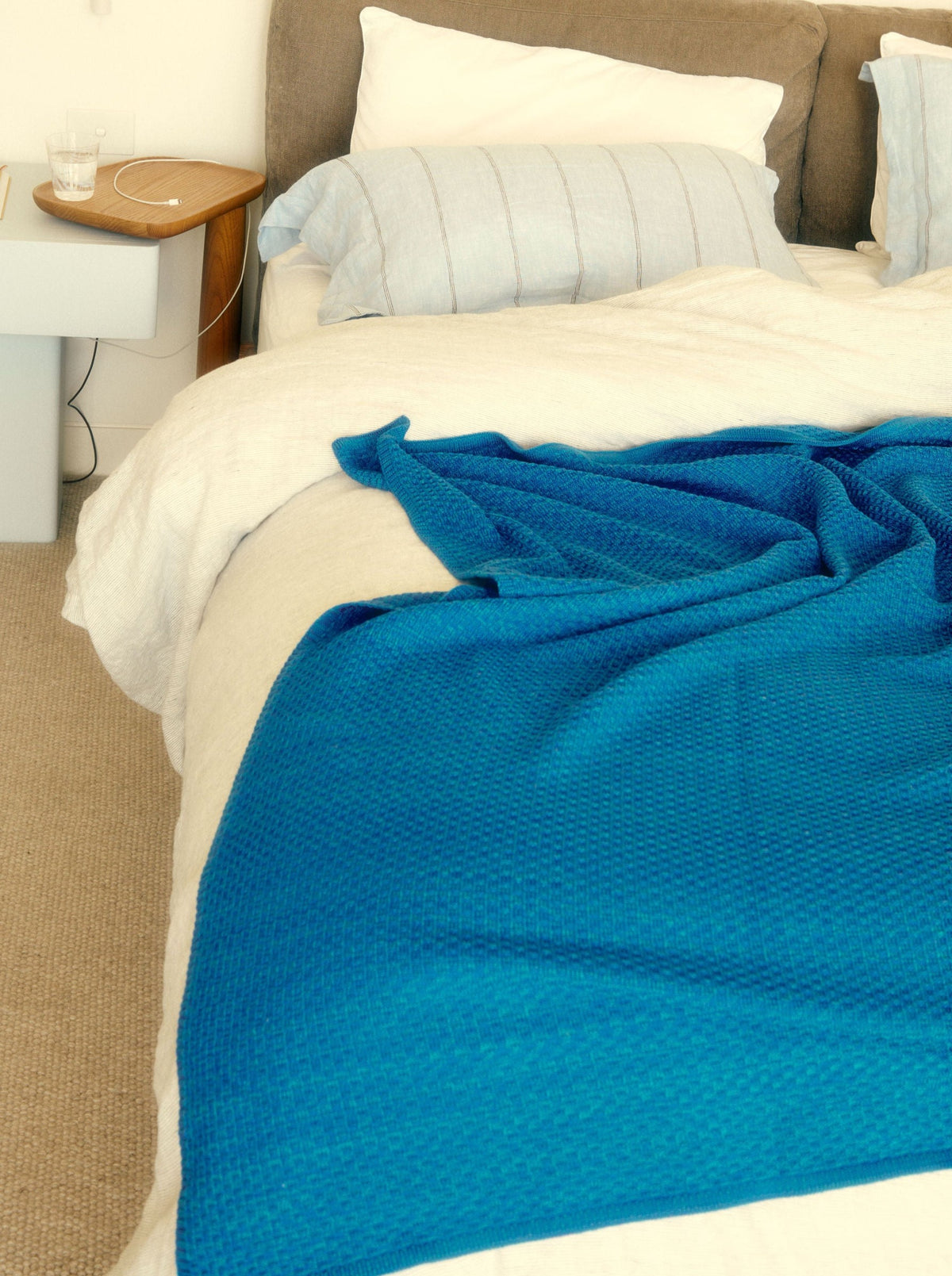 Blue Jam Texture Blanket – Australian Merino Wool Throw | Curio ...