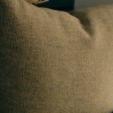 heirloom Australian wool and cotton, each yarn showcases a unique texture and colour, resulting in a durable and weighty fabric. Hand-stitched by skilled technicians in Brunswick, Victoria, this cushion boasts refined accents, such as an elegant gold zipper and a meticulously hand-embroidered Curio label. Designed to stand the test of time, elevate your home decor with this exquisite piece of craftsmanship.