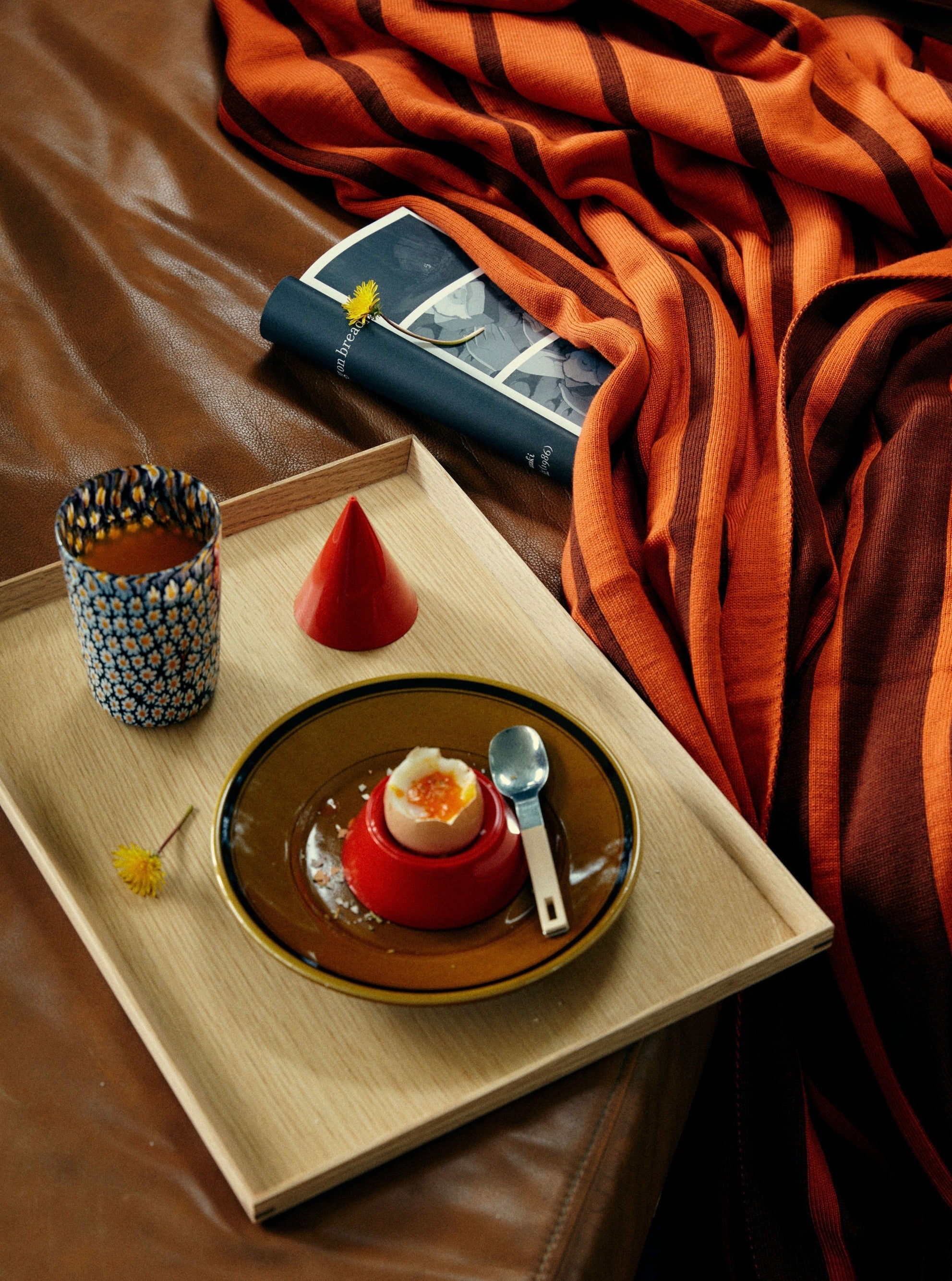 Life in Stripes Spicy Carrot Merino Wool Blanket - Available in bright orange and spicy brown - Baby, Queen, and King Sizes