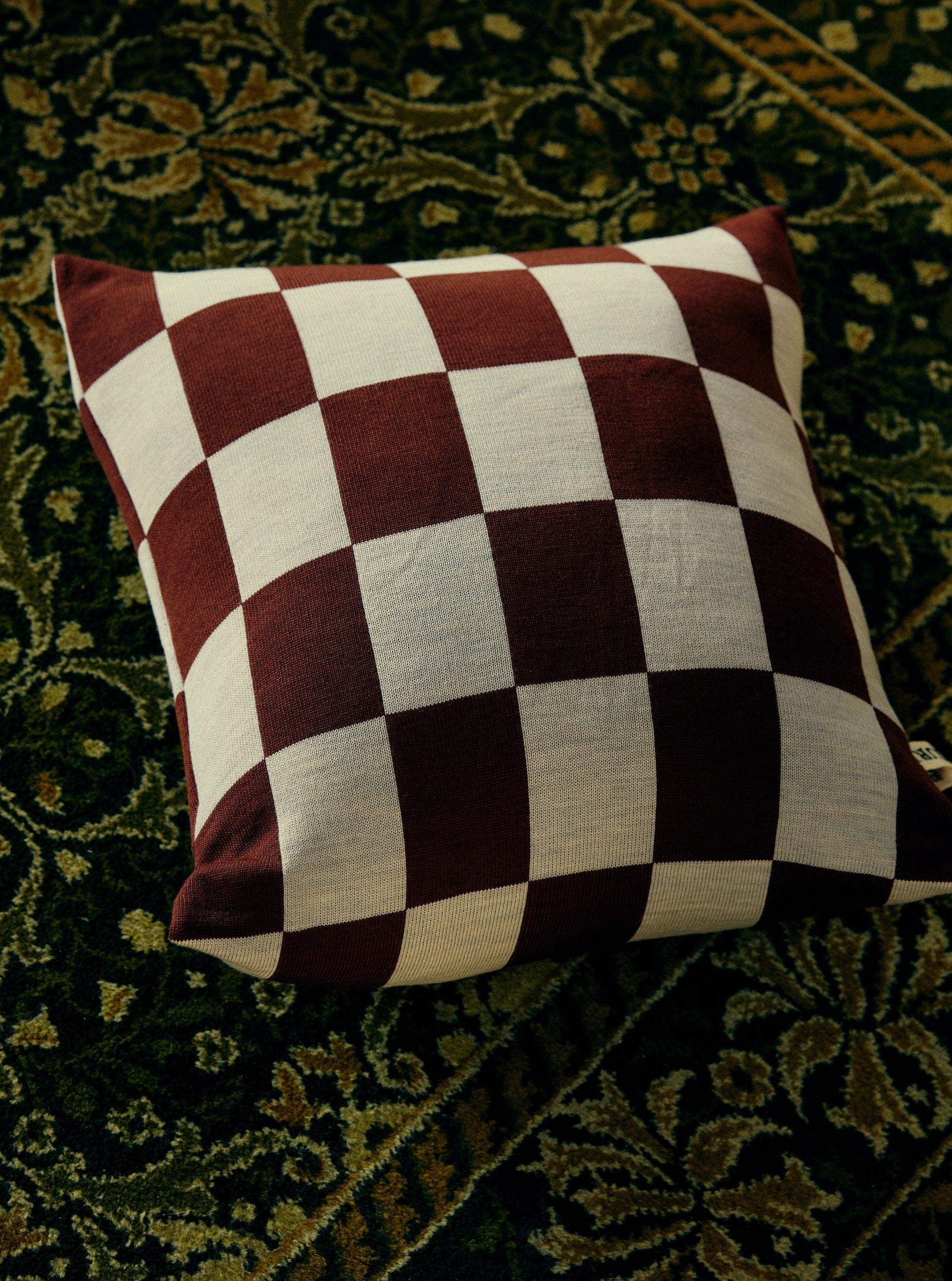 Check Cushion merino wool in various colours, Melbourne-made knit cushions – Curio Practice